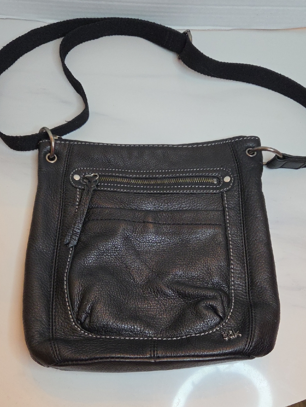 The Sak Black Leather Crossbody Bag